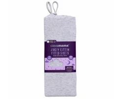 Ken Black Jersey Cotton Fitted Sheets Bedside Crib 46x83x10cm - Melange Grey| Nursery Furniture & Bedding