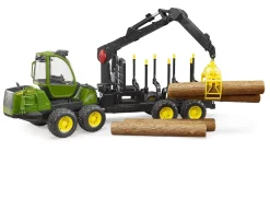 Ken Black John Deere 1210E Forwarder With 4 Trunks & Grab| Bruder|Farm Model Vehicles & Playsets