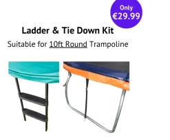 Ken Black Jump Power 2 Step Ladder & Anchor kit Combo set for 10ft Round Trampoline Only| Trampolines