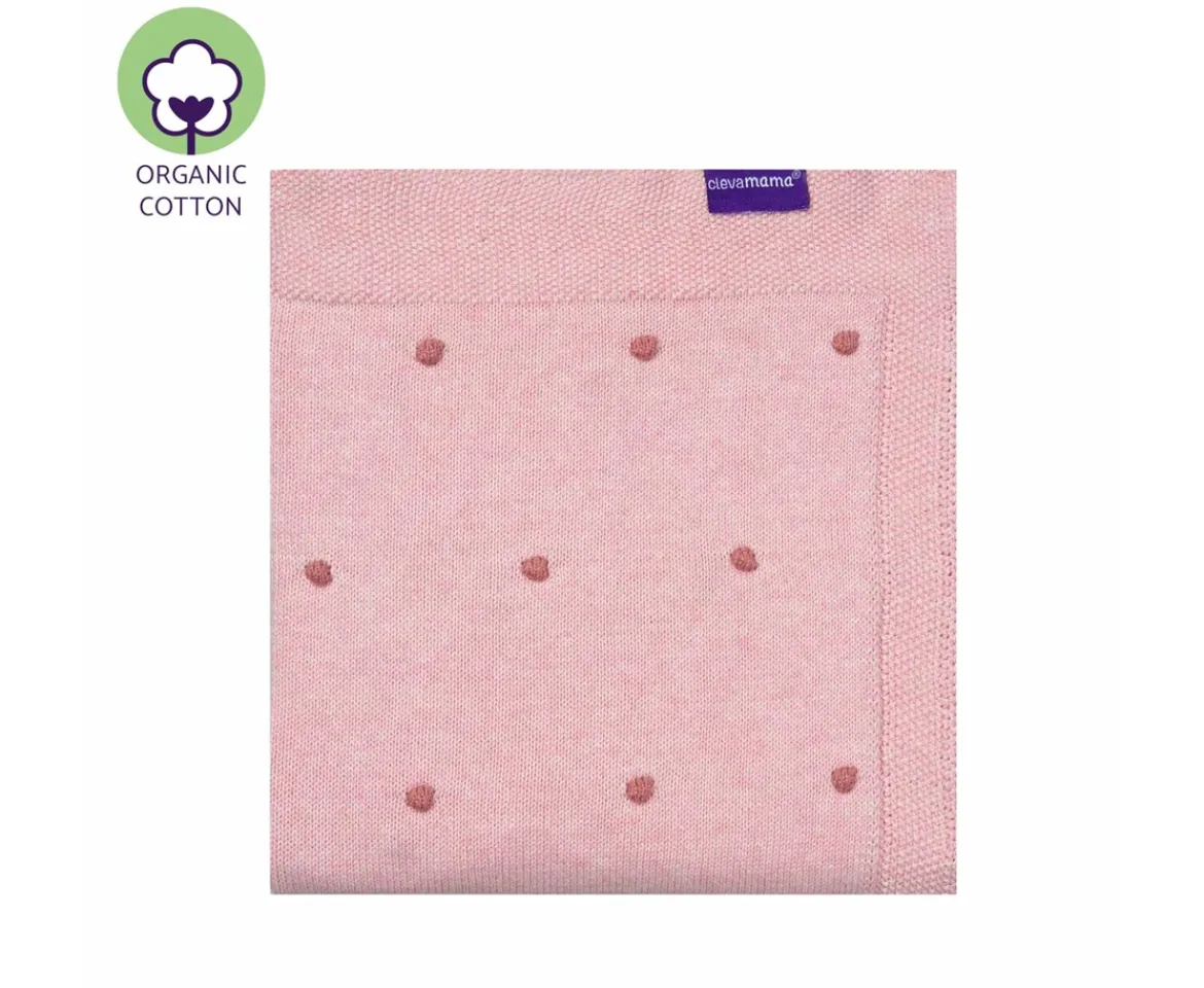 Ken Black Knitted Pom Pom Baby Blanket 80x100 cm - Pink| Nursery Furniture & Bedding