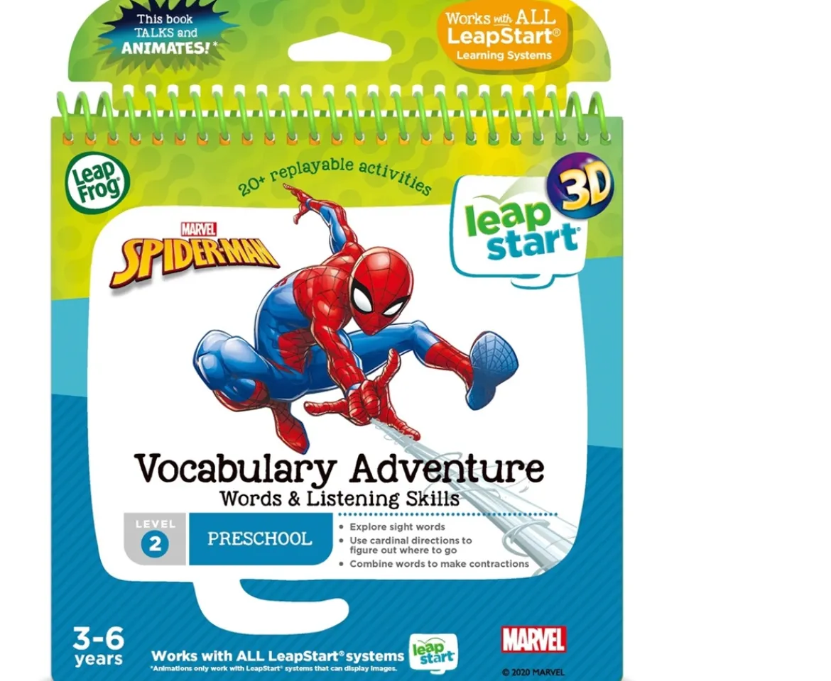 Ken Black LeapFrog LeapStart Marvel Spider-Man Vocabulary Adventure Book 3D| Preschool & Electronic Learning