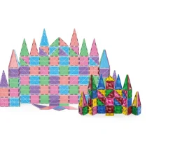 Ken Black Magnetic Tiles 150-Piece Pastels & Diamonds Set| Building & Vehicle Toys