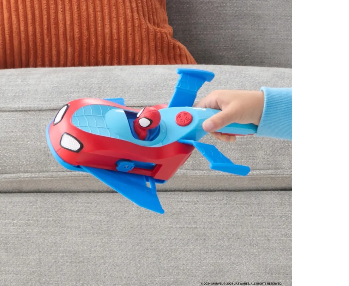 Ken Black MARVEL Spidey and His Amazing Friends Spidey Team Split Racer - 8.5-Inch Three-in-One Vehicle with W| Preschool & Electronic Learning