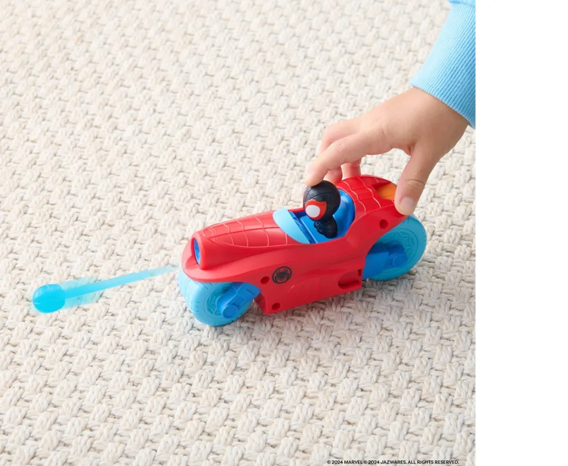 Ken Black MARVEL Spidey and His Amazing Friends Spidey Team Split Racer - 8.5-Inch Three-in-One Vehicle with W| Preschool & Electronic Learning