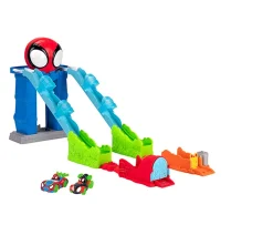Ken Black MARVEL Spidey and His Amazing Friends Spidey’s Mega Jump HQ Track - 39-Inch Dual Race Track with Ele| Preschool & Electronic Learning