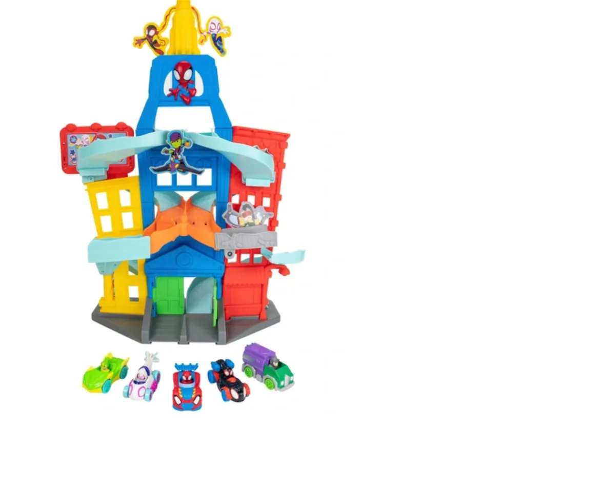 Ken Black Marvel’s Spidey and His Amazing Friends 24” Tall Amazing Metals City Track Set - Five 3-Inch Exclusi| Preschool & Electronic Learning|Action Figures & Playsets