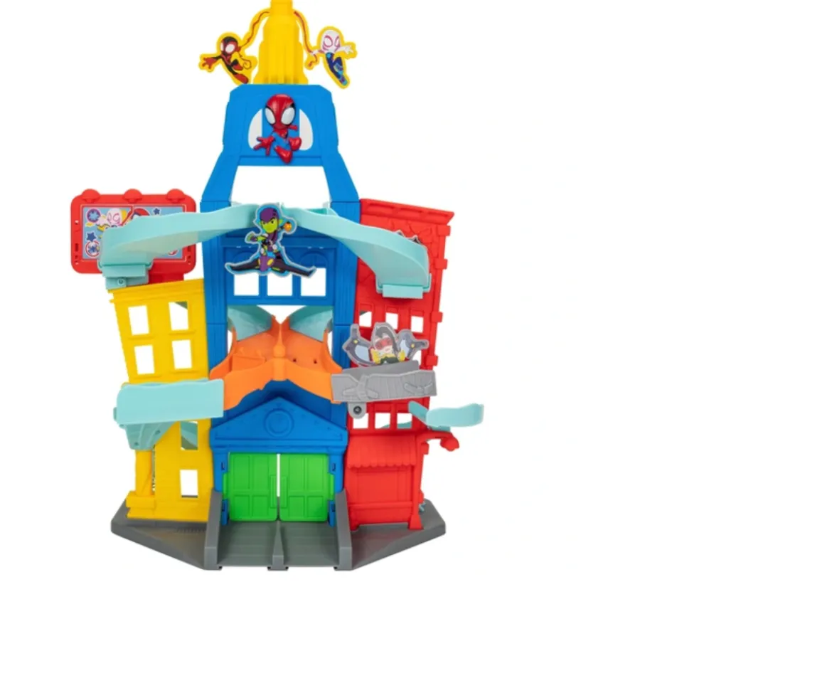 Ken Black Marvel’s Spidey and His Amazing Friends 24” Tall Amazing Metals City Track Set - Five 3-Inch Exclusi| Preschool & Electronic Learning|Action Figures & Playsets