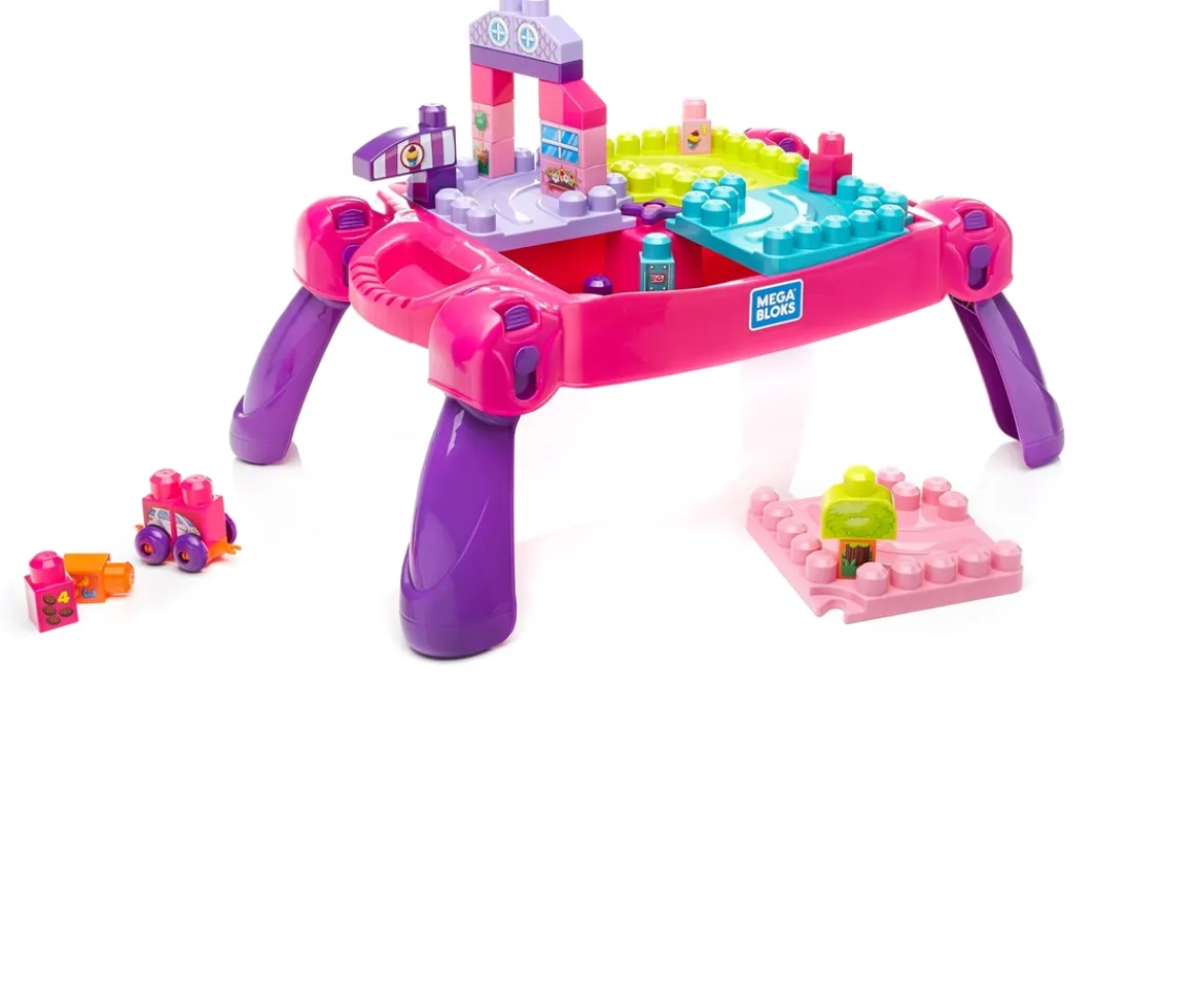 Ken Black Mega Bloks Build 'n Learn Table Pink| Building & Vehicle Toys