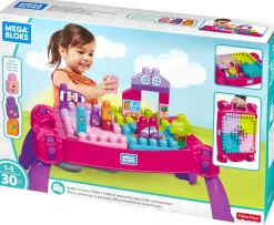 Ken Black Mega Bloks Build 'n Learn Table Pink| Building & Vehicle Toys
