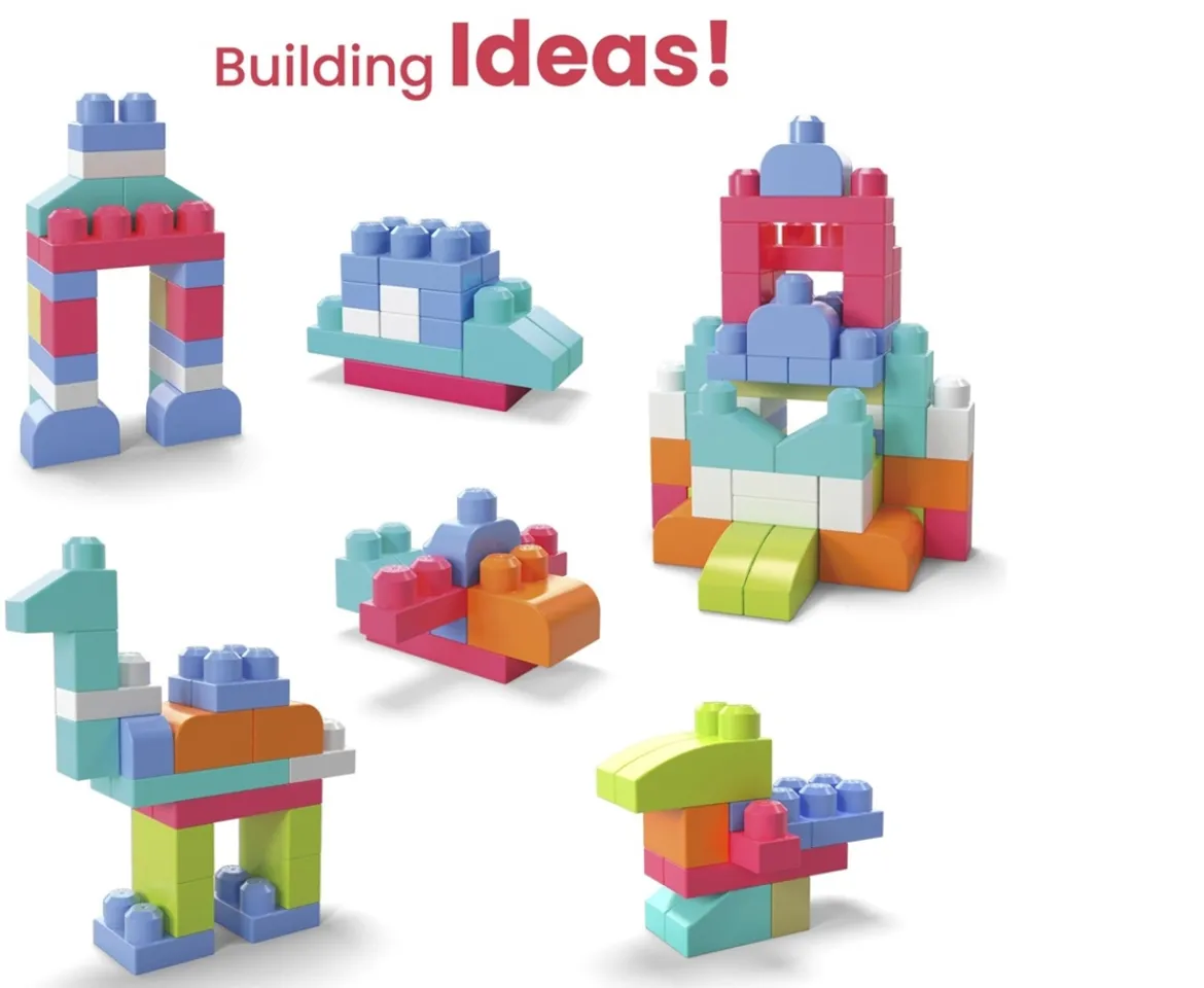 Ken Black Mega Bloks First Builders Big Building Bag Pink| Building & Vehicle Toys