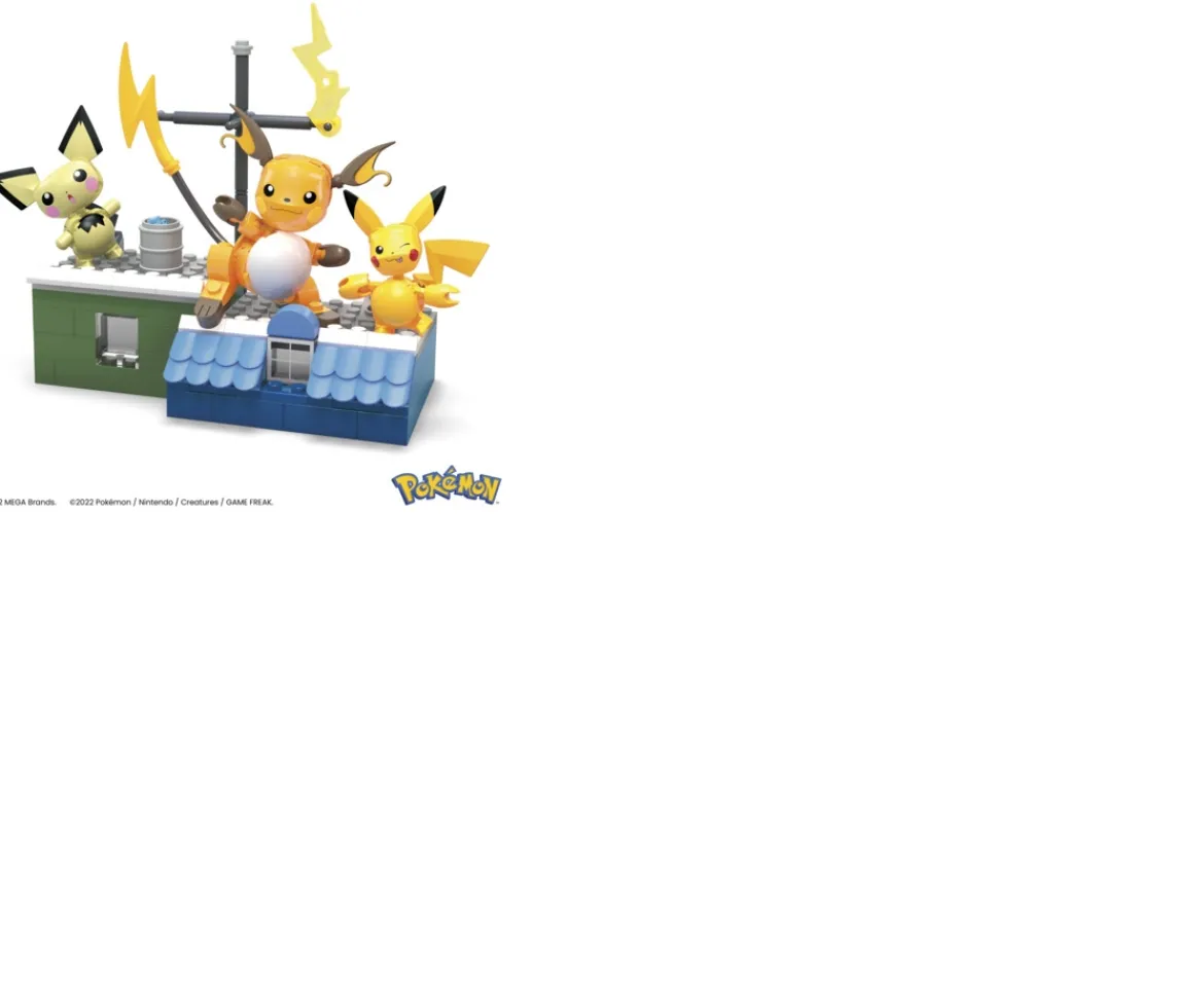 Ken Black Mega Construx Pokemon Style Picachu Evolution Set| Building & Vehicle Toys