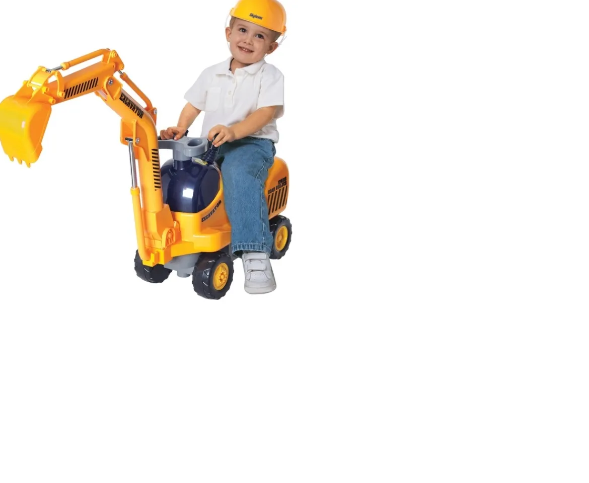 Ken Black Micro Excavator Ride On and Hard Hat| Tractors