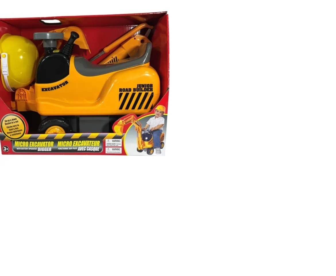 Ken Black Micro Excavator Ride On and Hard Hat| Tractors