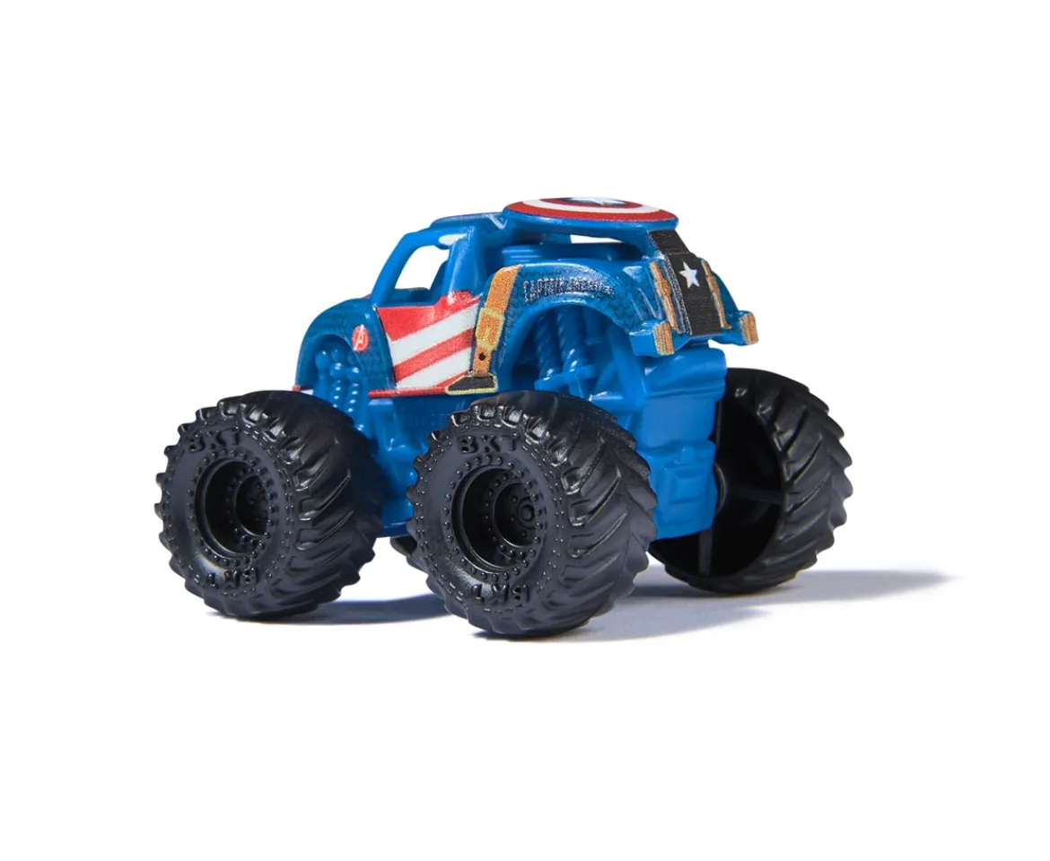 Ken Black Monster Jam Marvel Mini Monster Truck 3-Pack 1:87 Scale| Building & Vehicle Toys