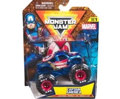 Ken Black Monster Jam Marvel Official Captain America Monster Truck 1:64| Building & Vehicle Toys