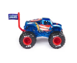 Ken Black Monster Jam Marvel Official Captain America Monster Truck 1:64| Building & Vehicle Toys