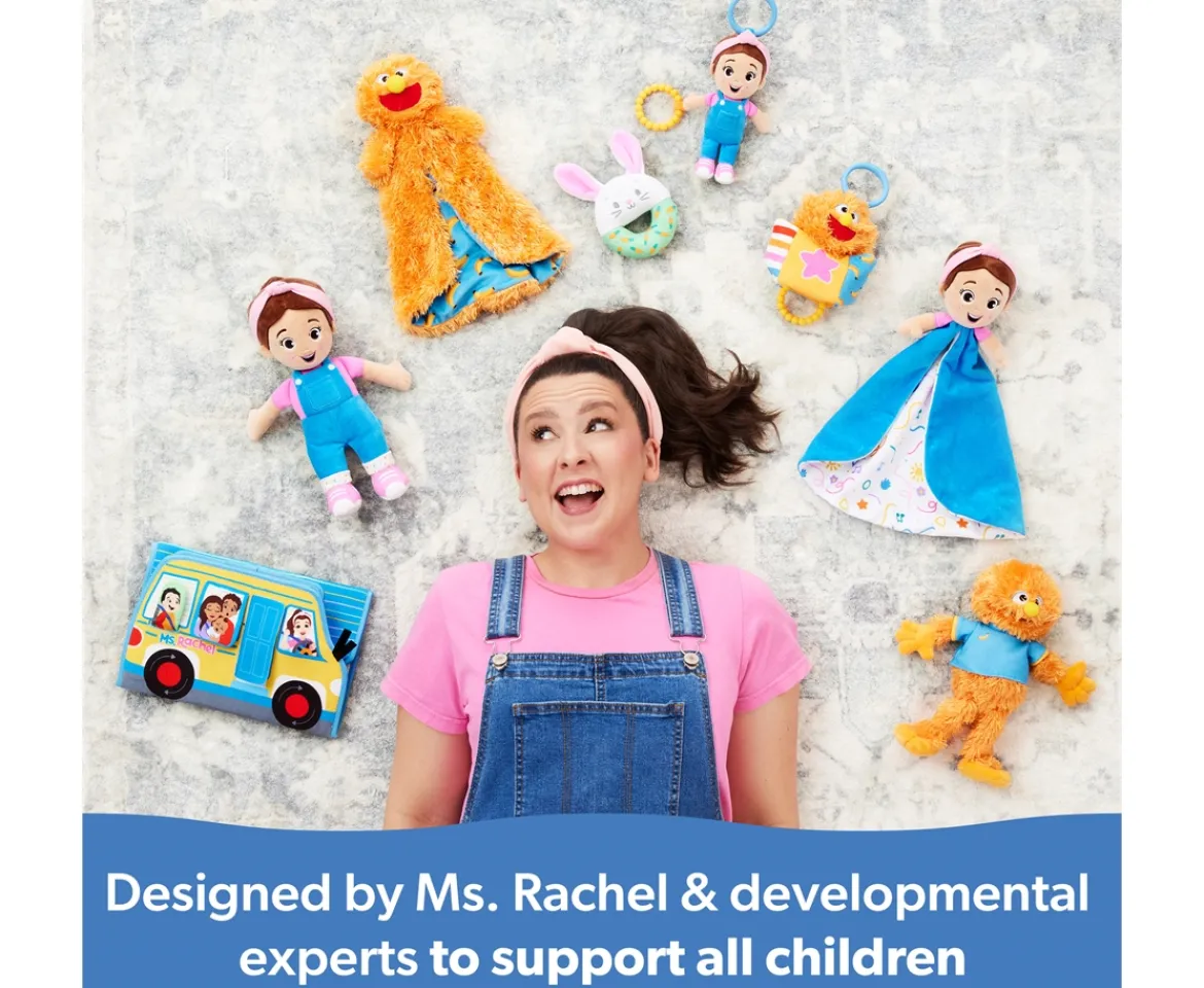 Ken Black Ms. Rachel Huggable Lovey, Double Sided, Machine Washable Security Blanket| Preschool & Electronic Learning