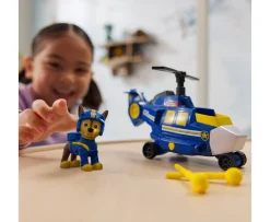 Ken Black PAW Patrol: Air Rescue Chase Action Figure & Hero Helicopter Toy with Projectile Launcher| Preschool & Electronic Learning