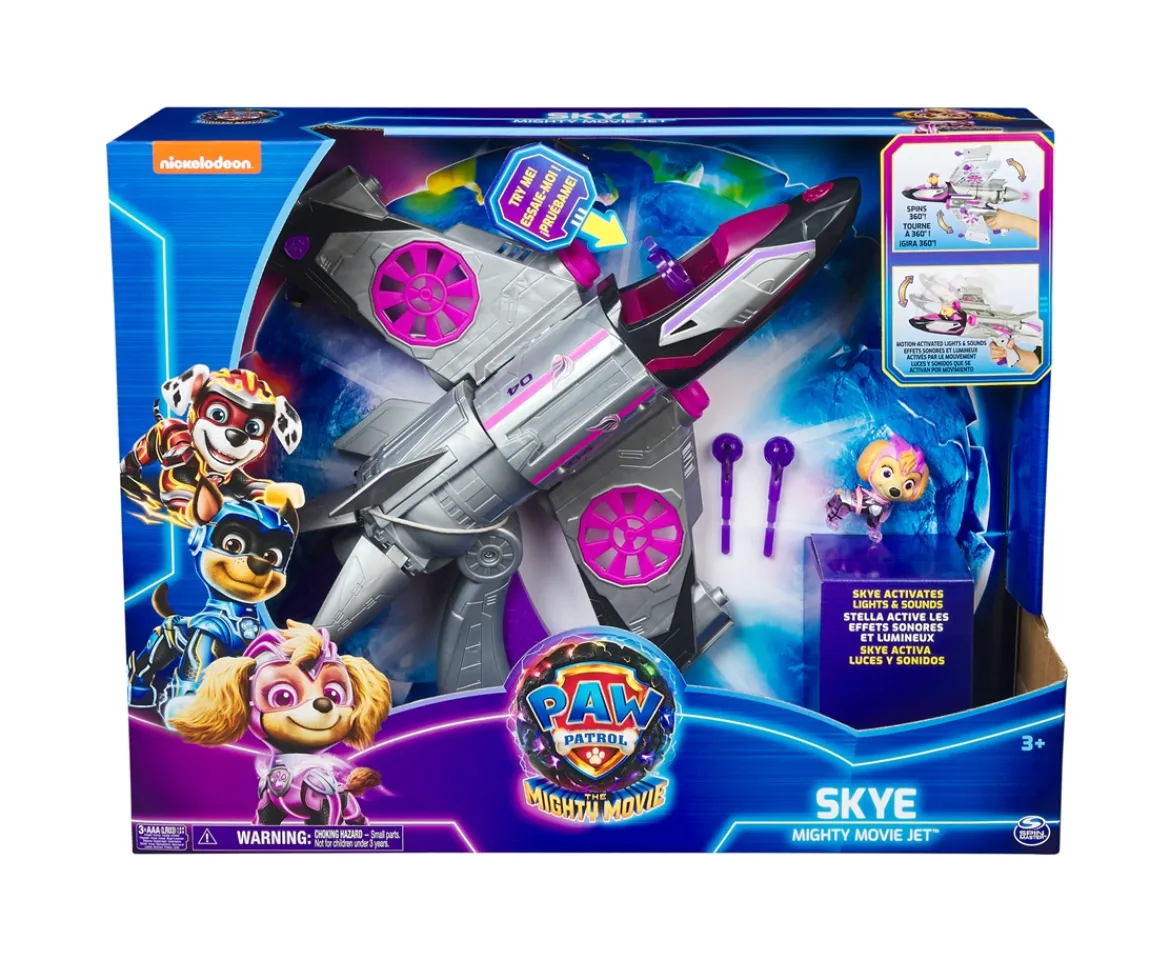 Ken Black PAW Patrol: The Mighty Movie Transforming Rescue Jet with Skye| Preschool & Electronic Learning