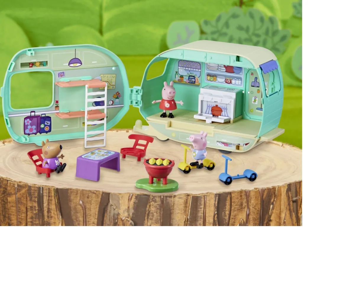 Ken Black Peppa Pig Peppa's Caravan Playset with 3 Figures| Preschool & Electronic Learning