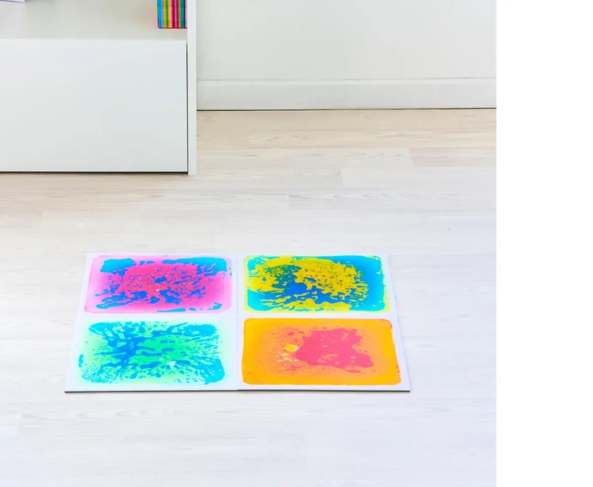Ken Black Play Factory Liquid Sensory Floor Play Tiles 4 Pack| Preschool & Electronic Learning