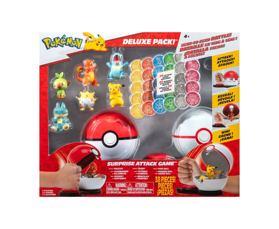 Ken Black Pokémon Surprise Attack Game - 5cm Pikachu, Charmander, Grookey, Togepi, Totodile, Munchlax with Pok| Trading Cards & Collectibles
