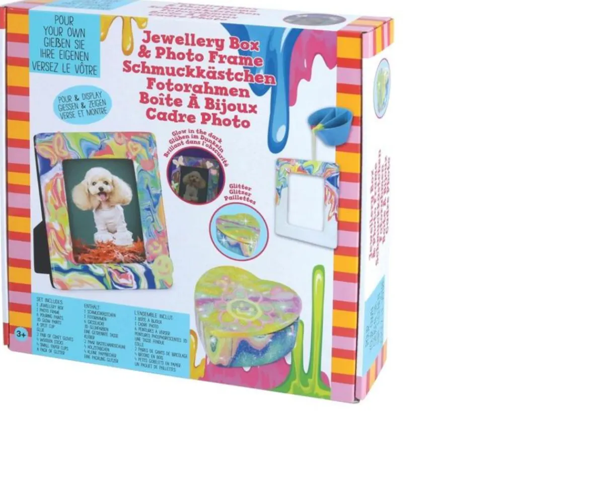 Ken Black Pour Paint - Jewelry Box & Photo Frame| Art & Crafts