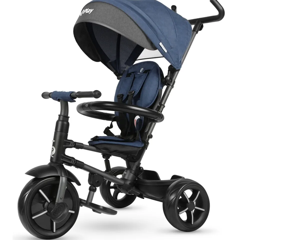 Ken Black Q Play RITO STAR Folding Trike Blue| Pedal & Foot To Floor Ride Ons