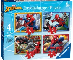 Ken Black Ravensburger Marvel Spider-Man 4 in Box (12, 16, 20, 24 piece) Jigsaw Puzzles| Ravensburger|Puzzles