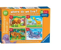 Ken Black Ravensburger My First Puzzles, Where do we Live? (6, 8, 10 & 12 piece) Jigsaw Puzzles| Ravensburger|Puzzles