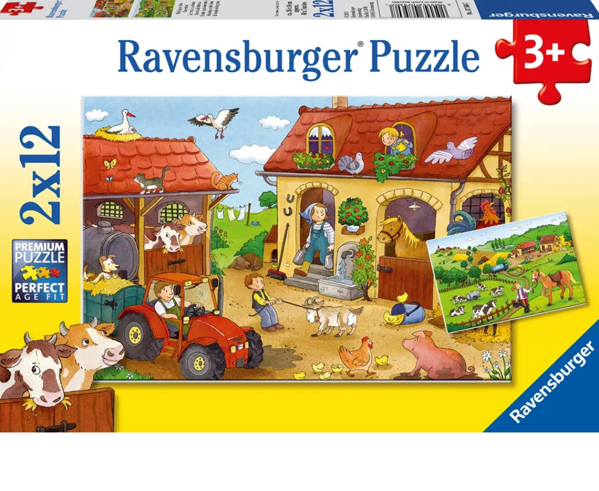 Ken Black Ravensburger On the Farm 2x12 piece Jigsaw Puzzles| Ravensburger|Puzzles