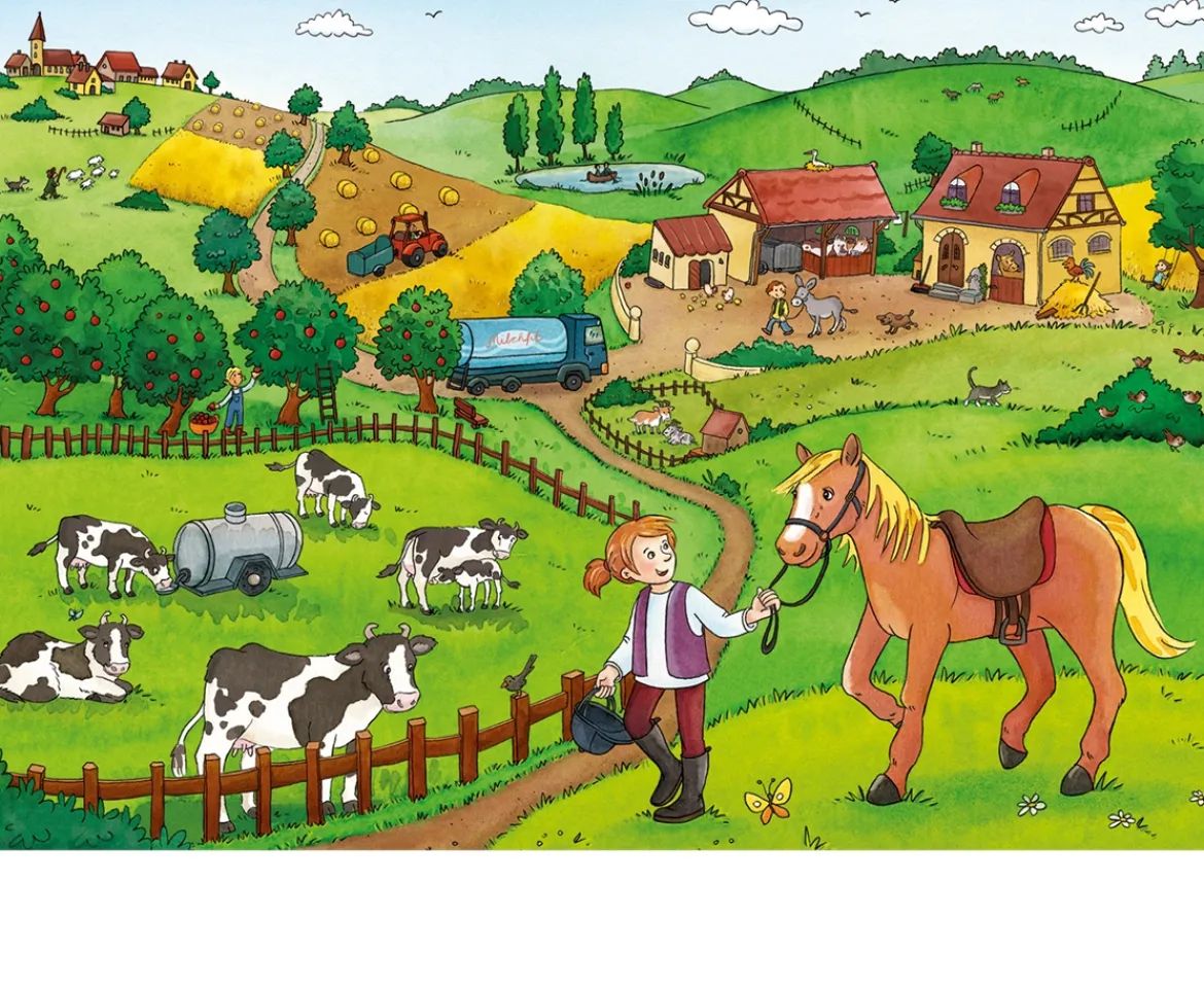 Ken Black Ravensburger On the Farm 2x12 piece Jigsaw Puzzles| Ravensburger|Puzzles