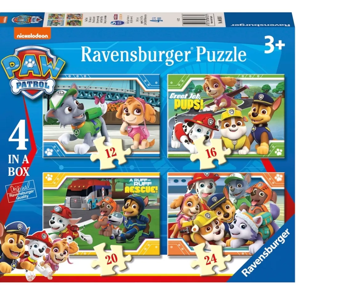 Ken Black Ravensburger Paw Patrol 4 in a Box (12, 16, 20, 24 Piece) Jigsaw Puzzles| Ravensburger|Puzzles