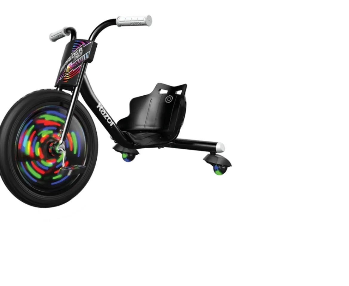 Ken Black Razor RipRider 360 Lightshow Trike| Pedal & Foot To Floor Ride Ons
