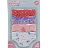 Ken Black Reusable Dolls Nappies 4 Pack| Dolls & Dollhouses