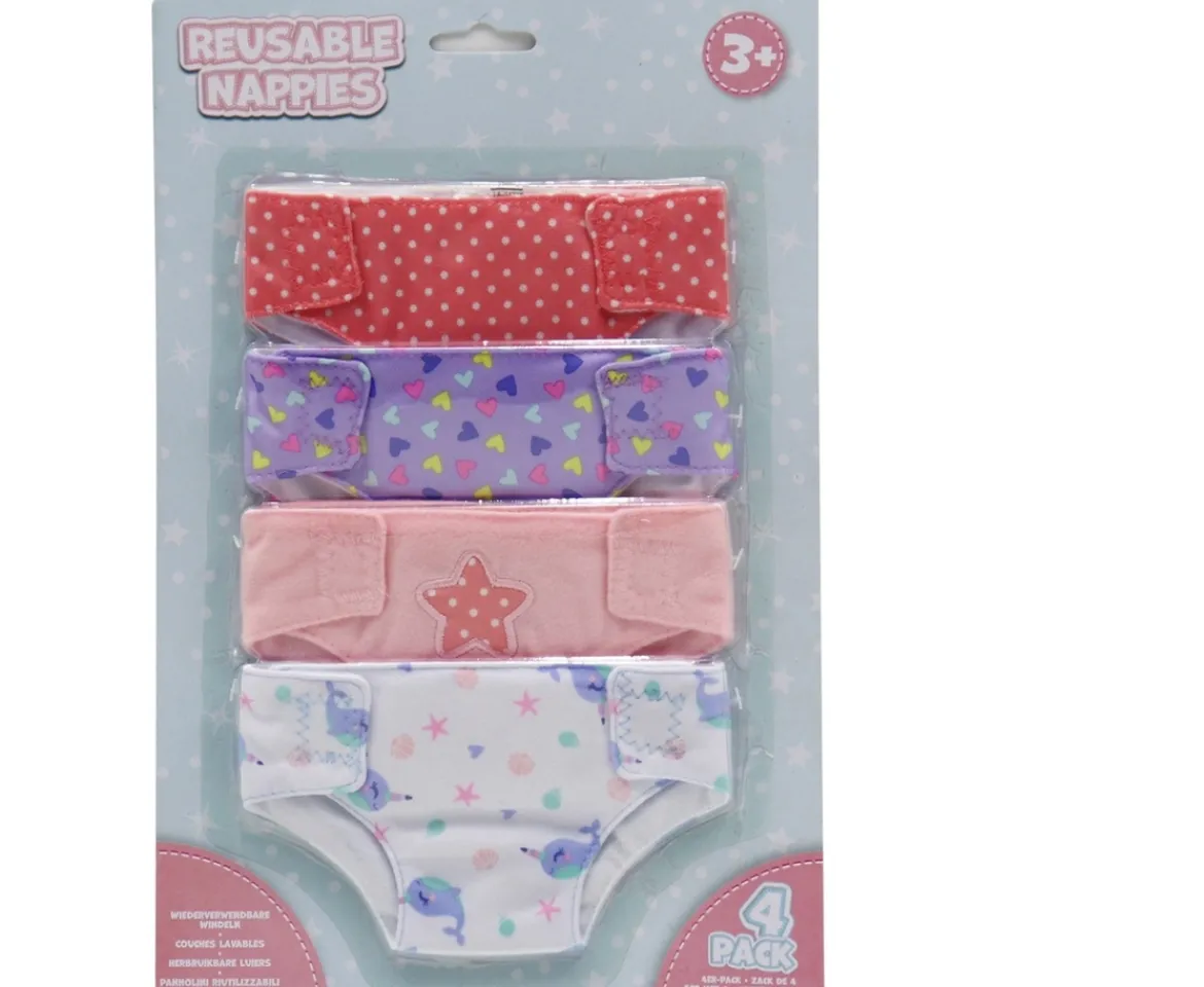 Ken Black Reusable Dolls Nappies 4 Pack| Dolls & Dollhouses