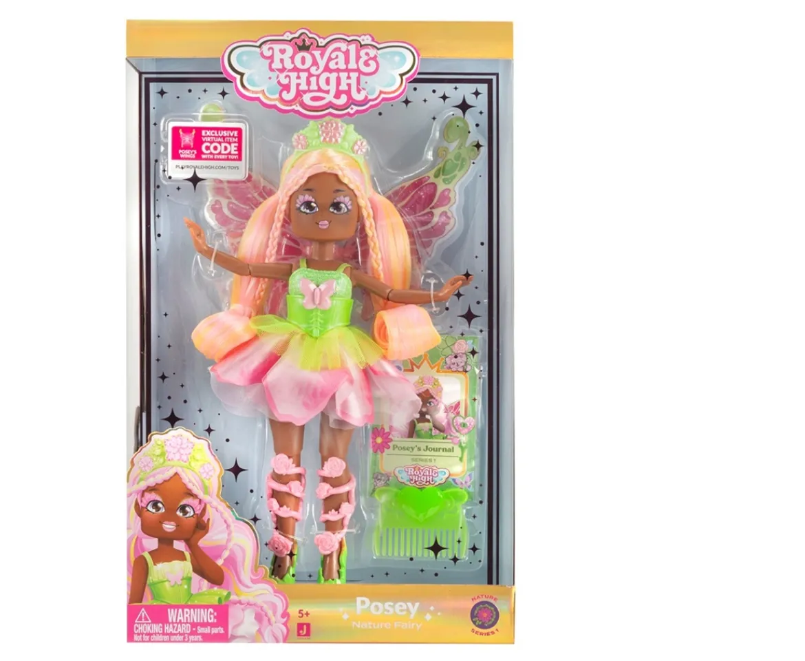 Ken Black Royale High 9” Fashion Doll - Posey the Nature Fairy, Wave 1, Series 1 - Fairy Journal, Comb, and Vi| Dolls & Dollhouses