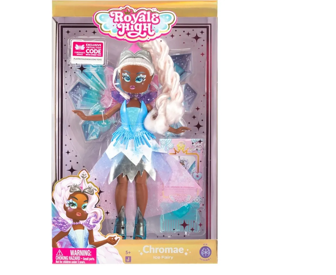 Ken Black Royale High 9” Fashion Doll - Chromae the Ice Fairy, Wave 1, Series 1 - Fairy Journal, Comb, and Vir| Dolls & Dollhouses