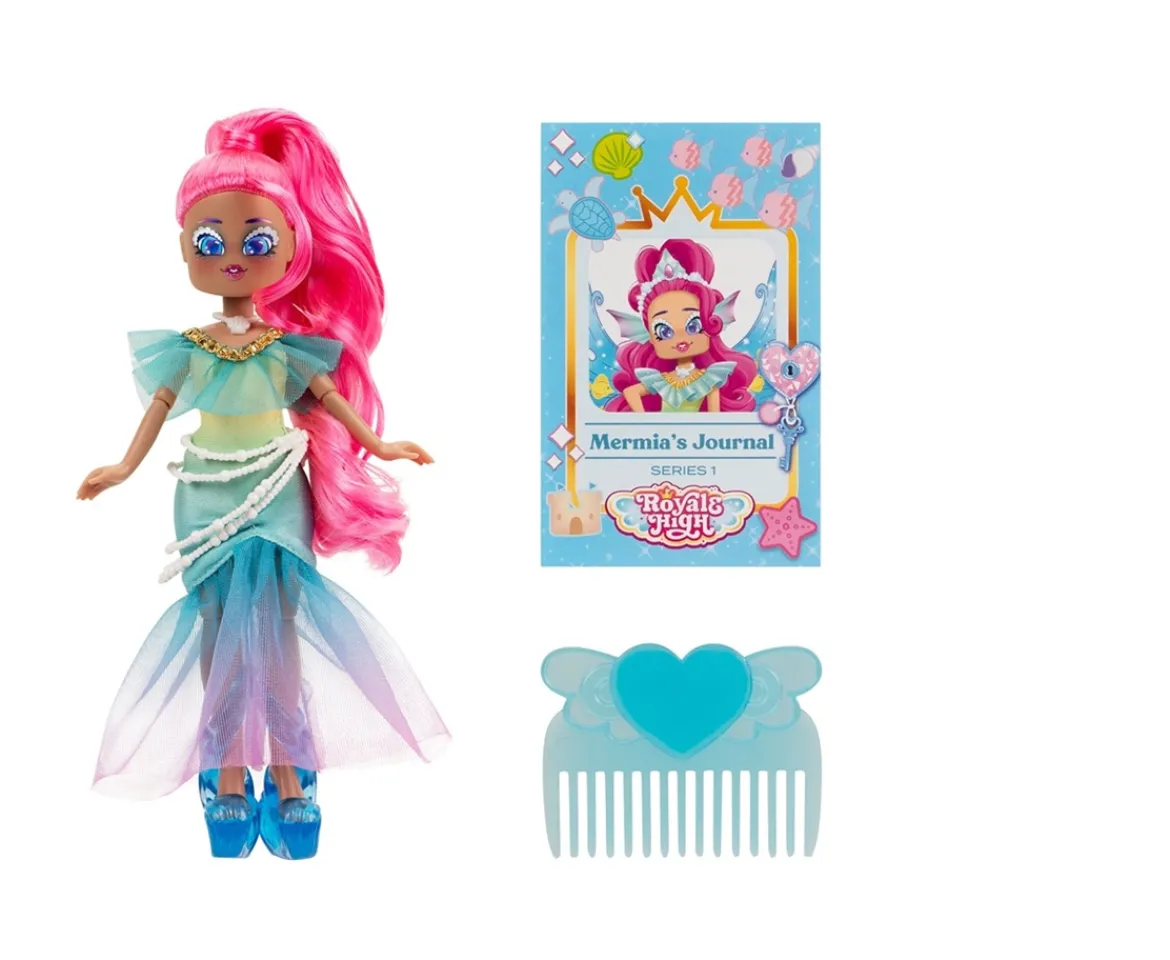 Ken Black Royale High 9” Fashion Doll - Mermia the Water Fairy, Wave 1, Series 1 - Fairy Journal, Comb, and Vi| Dolls & Dollhouses