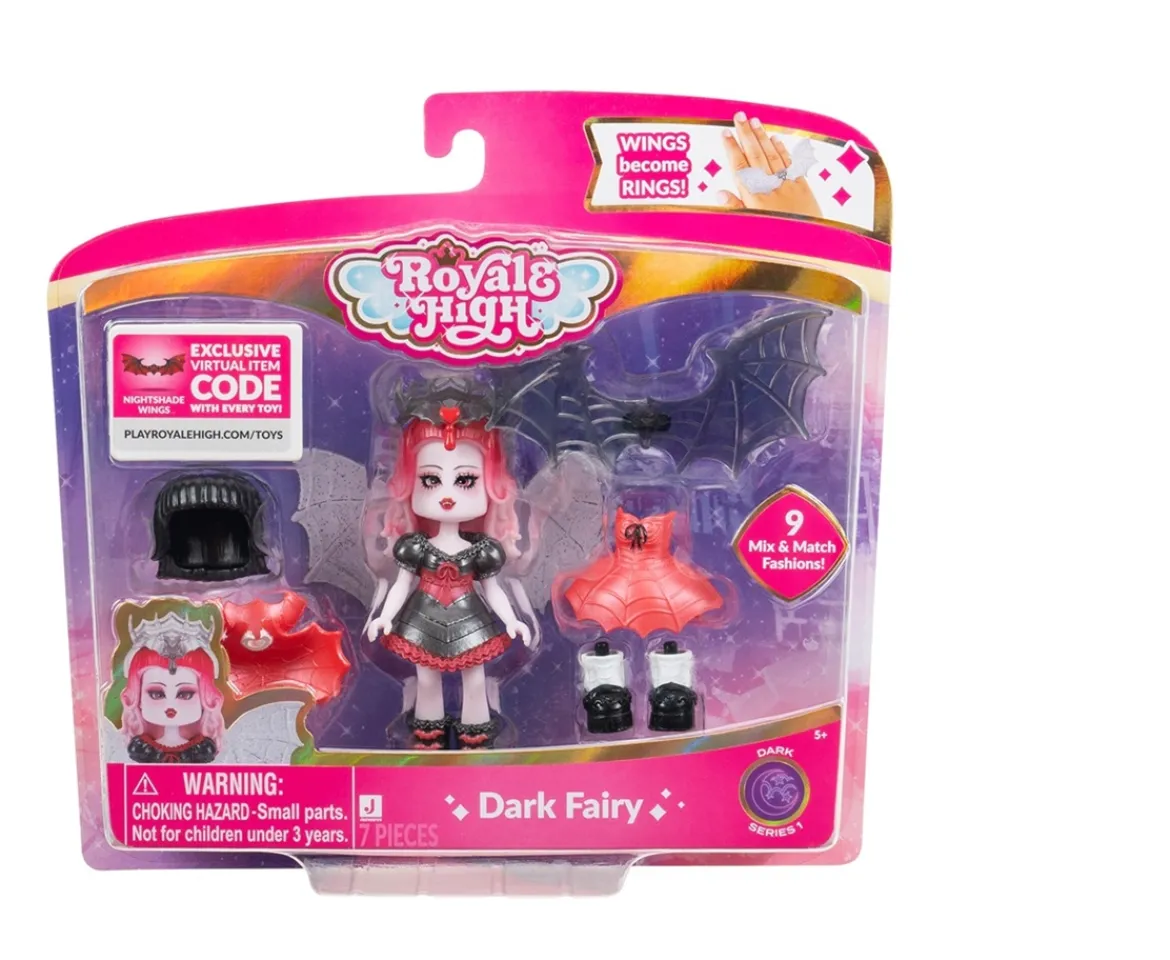 Ken Black Royale High 3” Fashion Dolls Assortment - 1 Figure with 9 Fashion Accessories - Virtual Item Code In| Dolls & Dollhouses