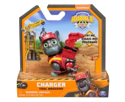Ken Black Rubble and Crew Charger Tool Wagger Action Figure with Construction Toy Tools Backpack| Preschool & Electronic Learning