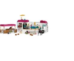 Ken Black Schleich Horse Club Transporter Set with 3 Horses & 3 Figures| Farm Model Vehicles & Playsets