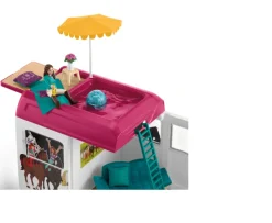 Ken Black Schleich Horse Club Transporter Set with 3 Horses & 3 Figures| Farm Model Vehicles & Playsets