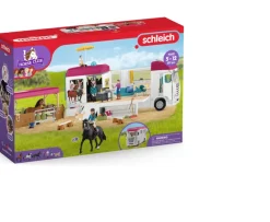 Ken Black Schleich Horse Club Transporter Set with 3 Horses & 3 Figures| Farm Model Vehicles & Playsets