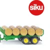 Ken Black Siku 1:32 Trailer with Round Bales 2891| Farm Model Vehicles & Playsets