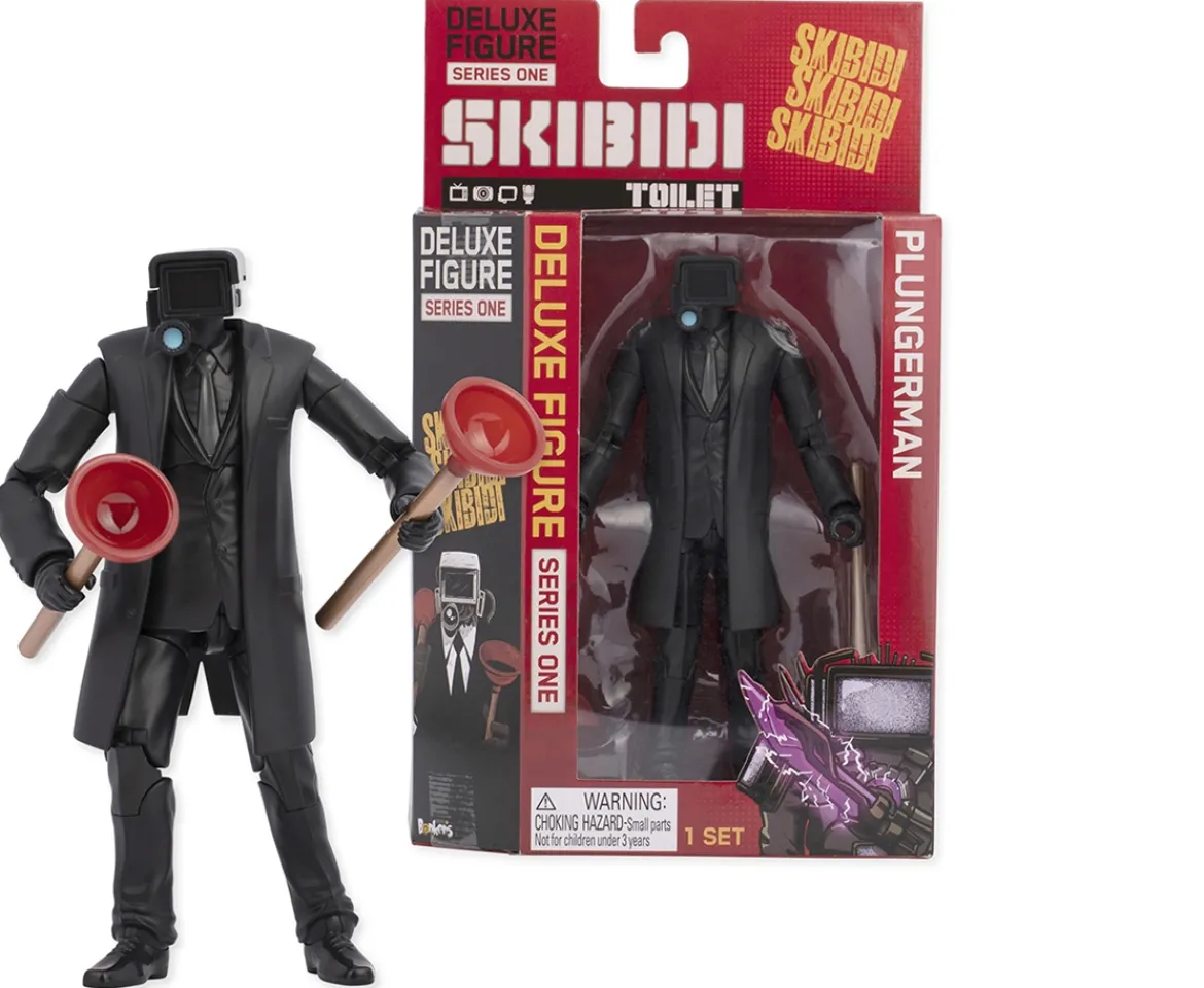 Ken Black Skibidi Toilet Deluxe Figure - TV Plungerman| Action Figures & Playsets
