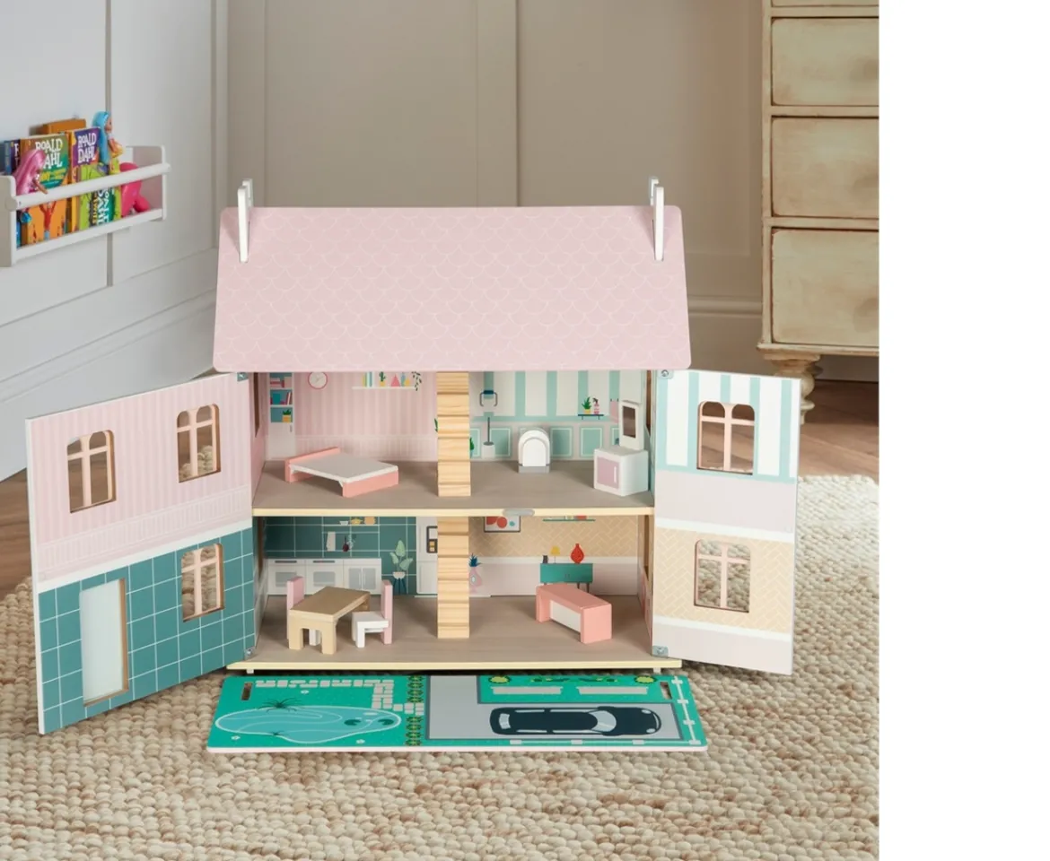 Ken Black Sofie's Wooden Doll House with Furniture| Wooden Toys|Dolls & Dollhouses