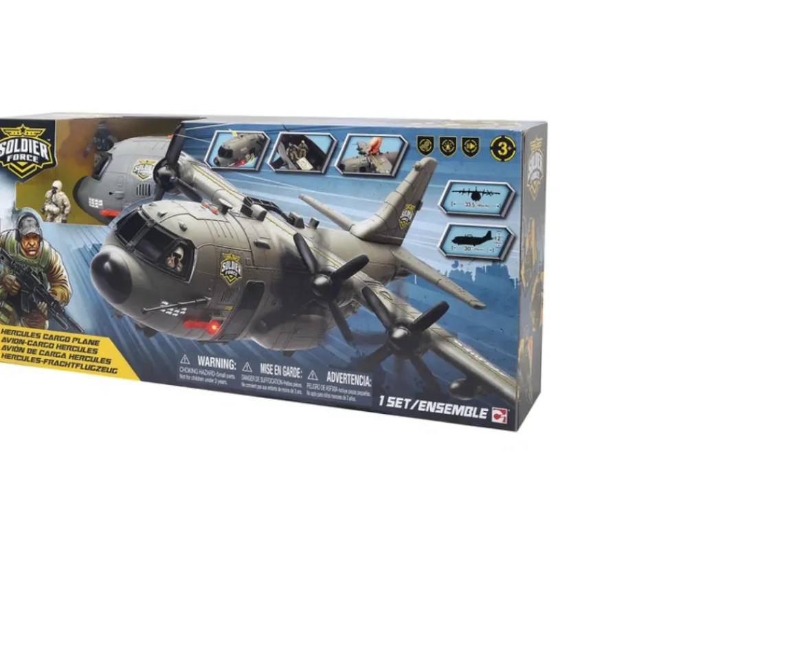 Ken Black Soldier Force Lights and Sounds Hercules Cargo Plane Set| Action Figures & Playsets