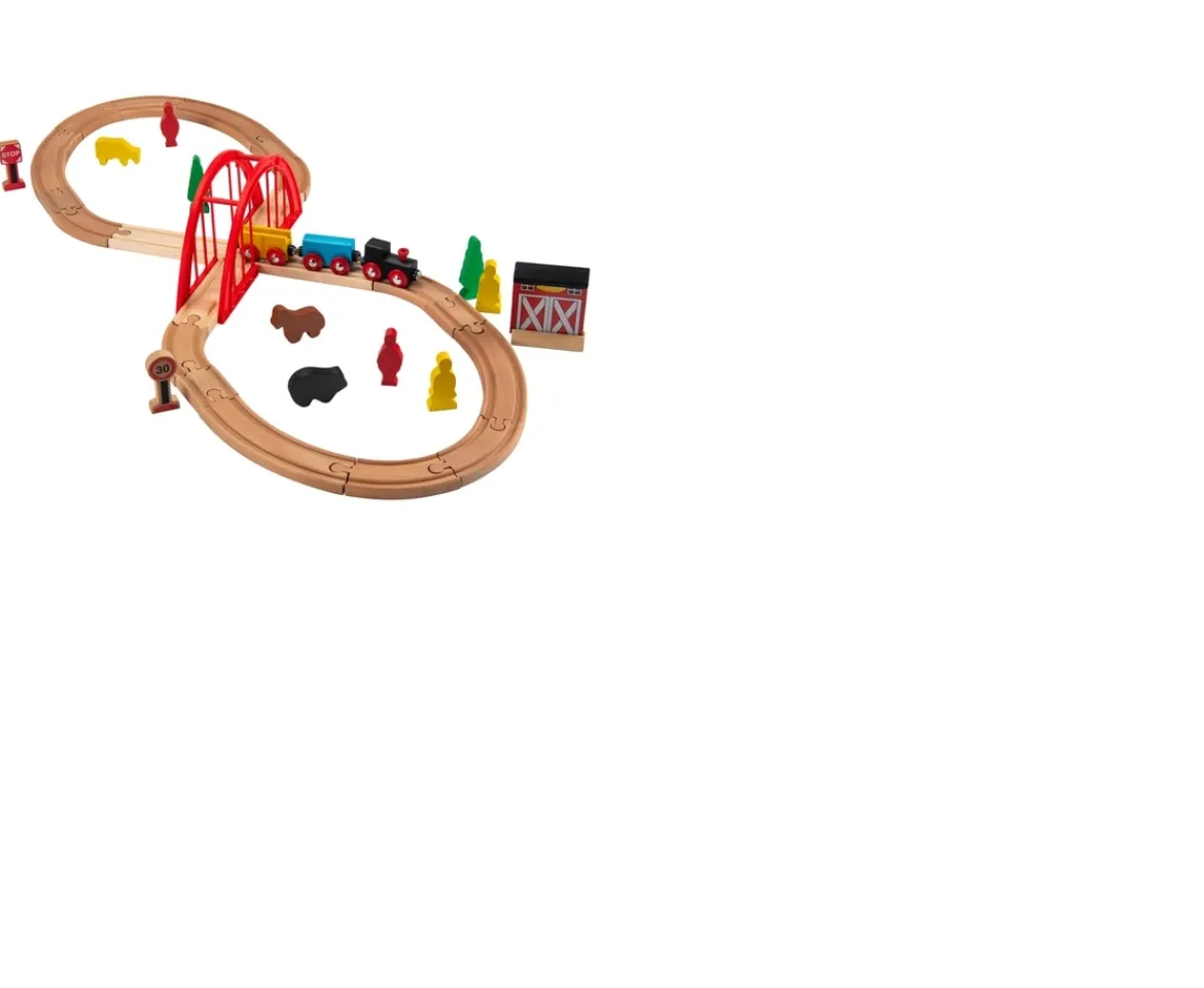 Ken Black Squirrel Play 35 Piece Wooden Train Set| Wooden Toys|Preschool & Electronic Learning