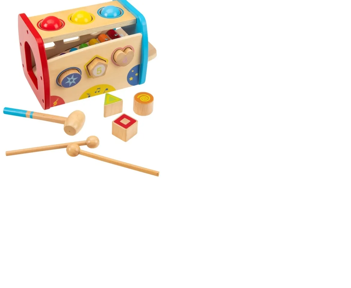 Ken Black Squirrel Play Wooden Hammer Ball and Xylophone Set| Wooden Toys